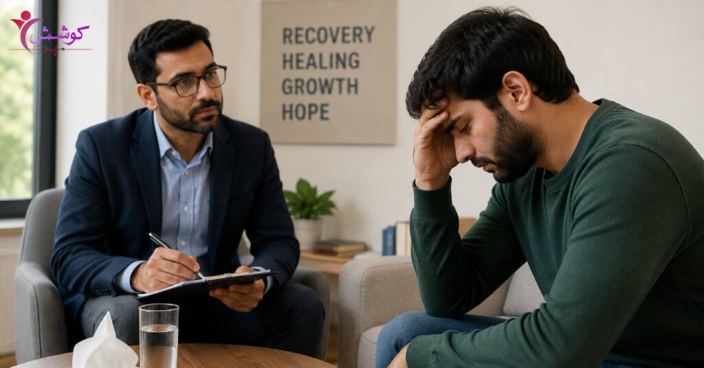 Professional therapist providing alcohol addiction counselling to support recovery and long-term sobriety in Lahore